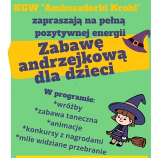 Zabawa andrzejkowa dla dzieci w Świetlicy Wiejskiej w Krobi